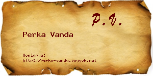 Perka Vanda névjegykártya
